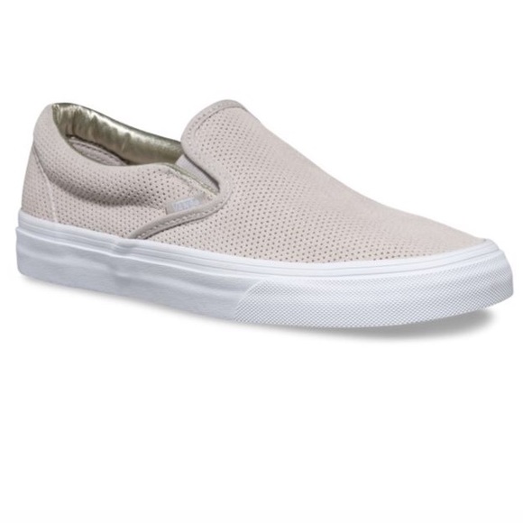 beige vans slip ons